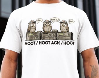 Shirt TCP Three-Way Handshake Owl | Grappige hoodie met netwerkingenieur | SysAdmin-cadeau | T-shirt met coderingshumor | Hoot ACK-netwerkkleding