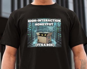 Grappig Honeypot Cat T-shirt of hoodie | Humor over IT-cyberbeveiliging | Cadeau programmeur | Interactieve SysAdmin-kleding | InfoSec-analistentop