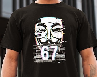 Anonymous Glitch 67 Mask Cybersecurity Shirt Hoodie | Funny Ethical Hacker Gift | SysAdmin InfoSec Apparel | Tech Analyst Programmer Top