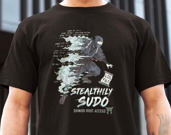 Stealthily Sudo Ninja-shirthoodie | Grappig IT-professioneel cadeau | Ethische hackerkleding voor cyberbeveiliging | Software-ingenieur Tech Humor Top
