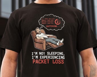 Grappig Packet Loss-shirt met capuchon kinder T-shirt | Cadeau programmeur SysAdmin Technische ondersteuning Humor | Kleding voor buffering van netwerken voor cyberbeveiliging