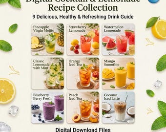 Healthy Summer Mocktail Recipes, Non-Alcoholic Drinks, Refreshing Guide (Digital Download)