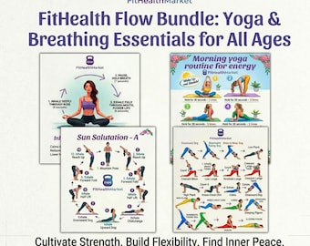 Yoga & Breathing Essentials Bundle: Morning Routine, Sun Salutation, Anxiety Relief (Digital Download)