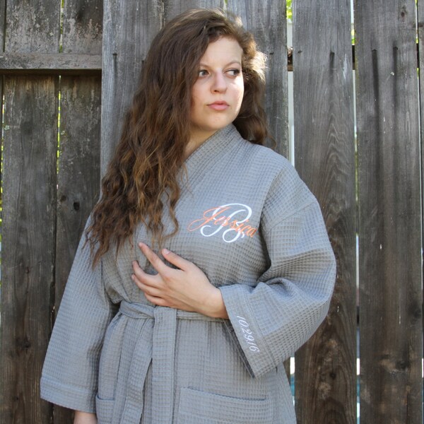 Plus Size Waffle Weave Robe Etsy