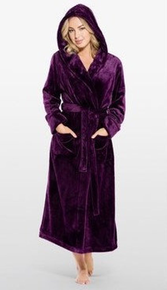 RUSH SHIP PERSONALIZED Polyester Fleece Robe Monogrammed Robe, Bath Robes  Women's Robe Plus Hooded Robes Hotel Robes Personalized Robes 