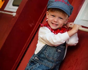PERSONALIZED Train Hat and Bandanna train birthday Train Costume Toddler Train Hat Train Birthday Train Engineer Costume Train Set