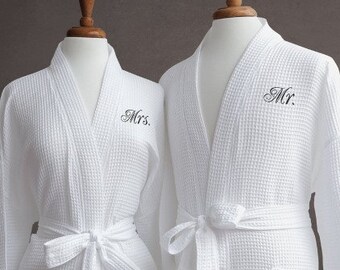 HIS and HERS Robes; RUSH Ship; Wedding Orders Welcome; Bath Robes Spa Robes; Mr and Mrs Robe Set, Men's Robe, Women's Robe, Monogrammed Robe