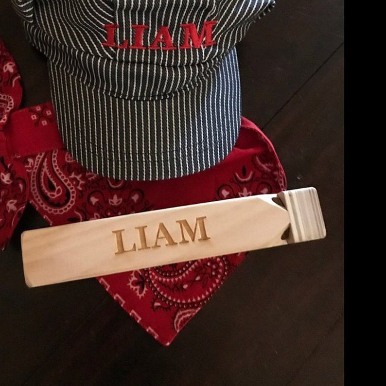 PERSONALIZED Train Hat Bandana Wood Train Whistle Train Etsy