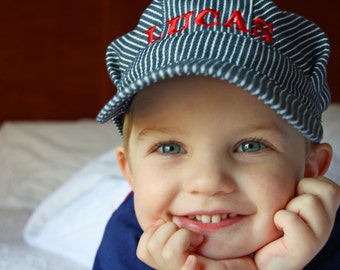 PERSONALIZED Train Hat and Bandanna, Train party, Train Costume, Toddler Train Hat, Train Birthday, Train Engineer Costume, Train Set