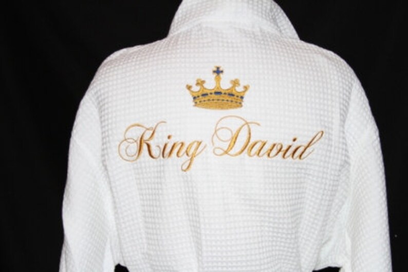 RUSH SHIP Unisex Waffle Weave Robe Monogrammed Bath Robes Etsy