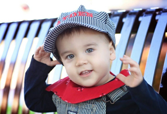 PERSONALIZED Train Hat Bandanna and 