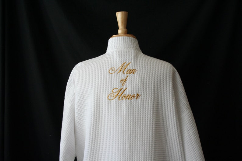 RUSH SHIP Unisex Waffle Weave Robe Monogrammed Bath Robes Etsy