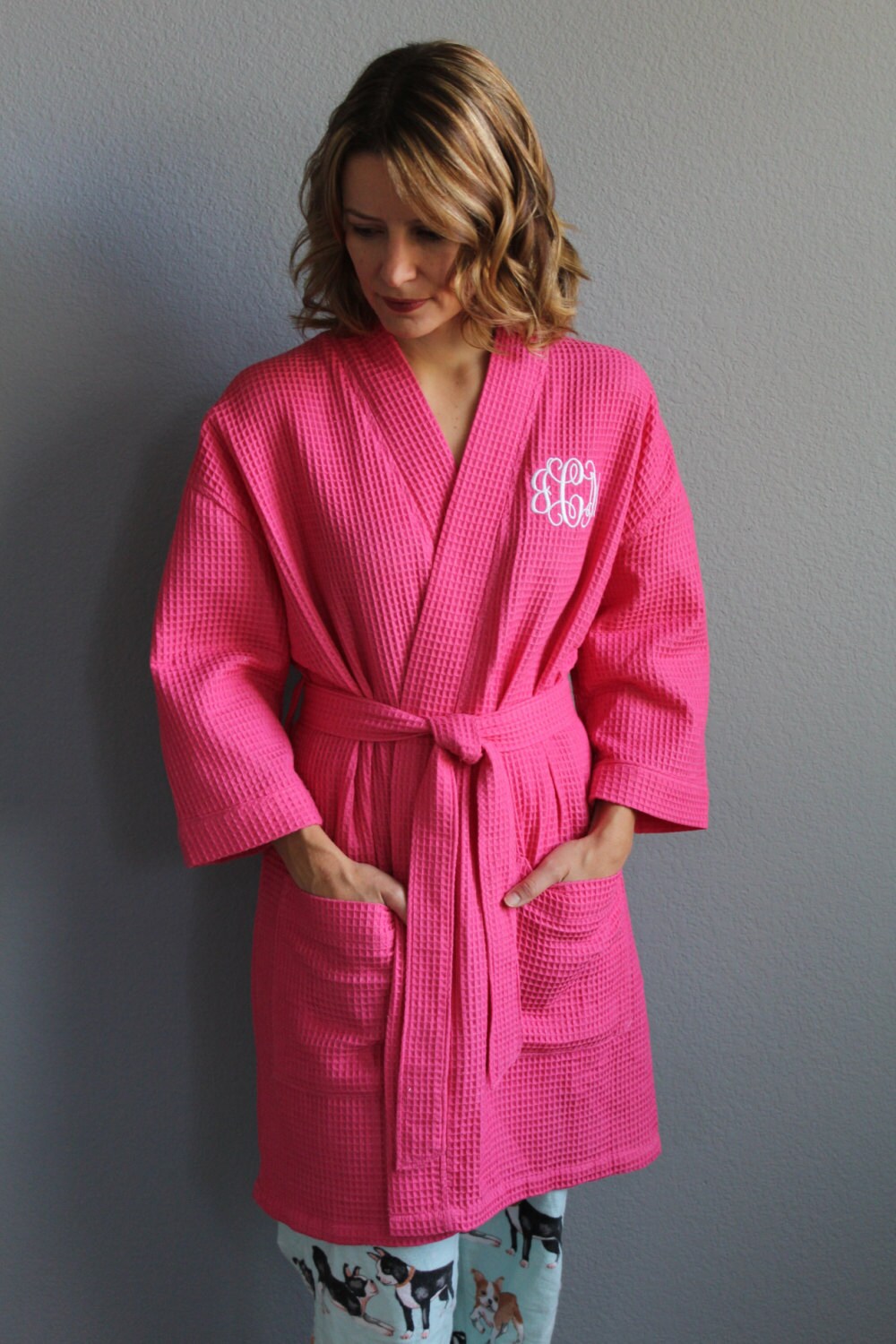 personalised waffle robe