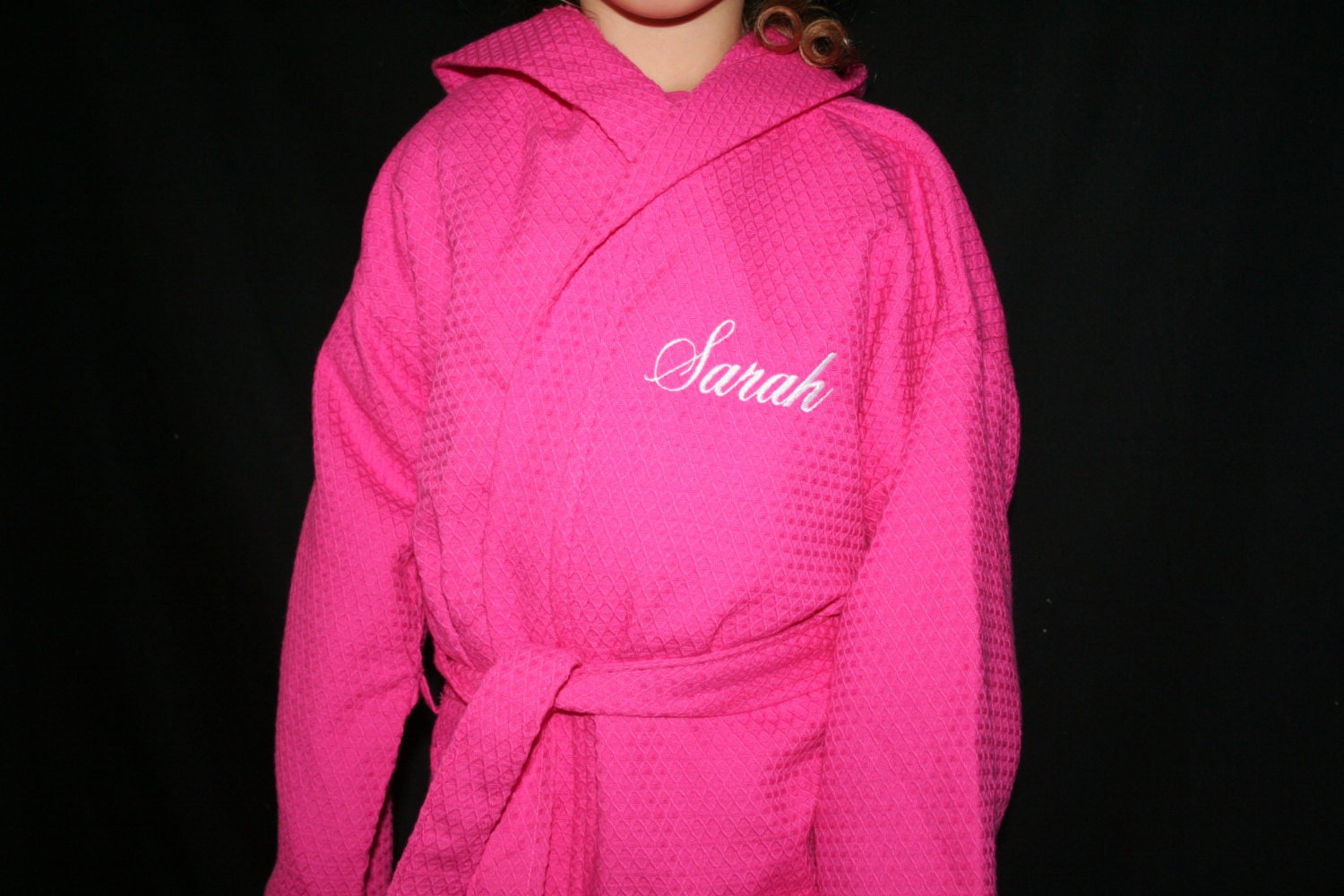 Children's Robe Personalized in White Aqua or Hot Pink Etsy