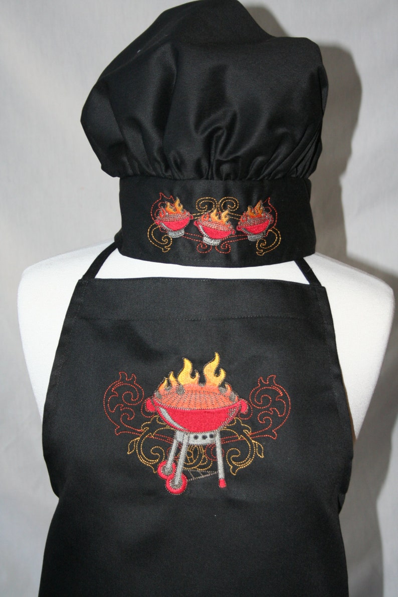 PERSONALIZED Adult BBQ Apron and Chef/'s Hat