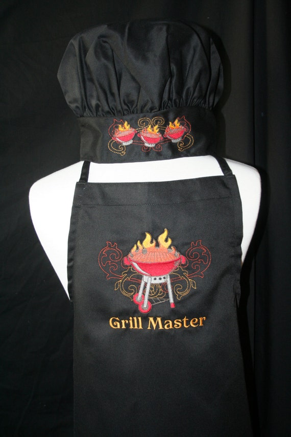 PERSONALIZED Adult BBQ Apron and Chef's Hat Chef Aprons Etsy