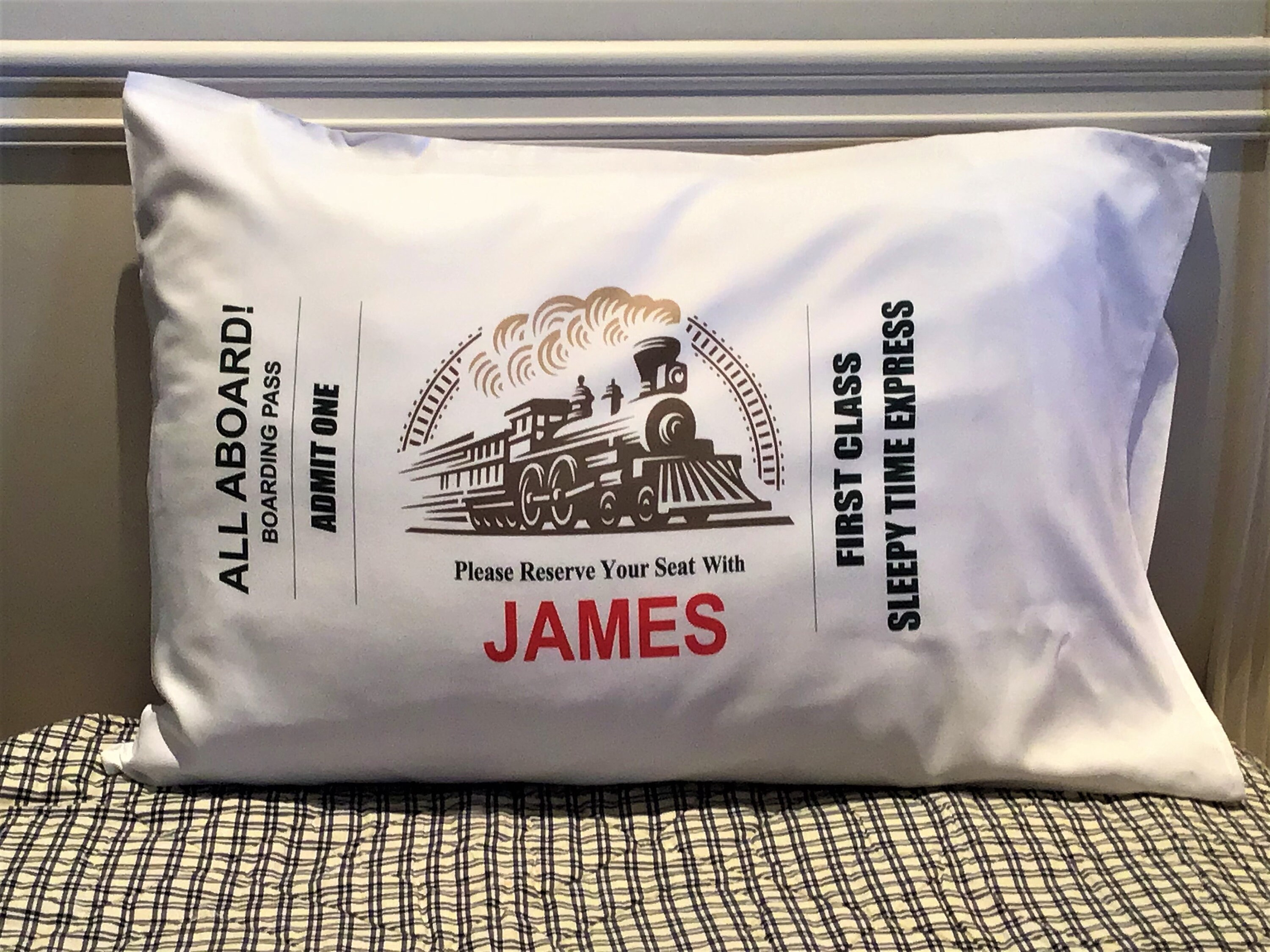 CUSTOM TRAIN PILLOW or Pillowcase Personalized Pillowcase Etsy UK