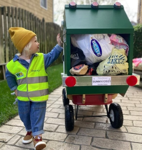 PERSONALIZED Children's Construction Vest, Garbage Man Costume,  Construction Costume, Dress up Garbage Collector Costume, Kid's Safety Vest  - Etsy