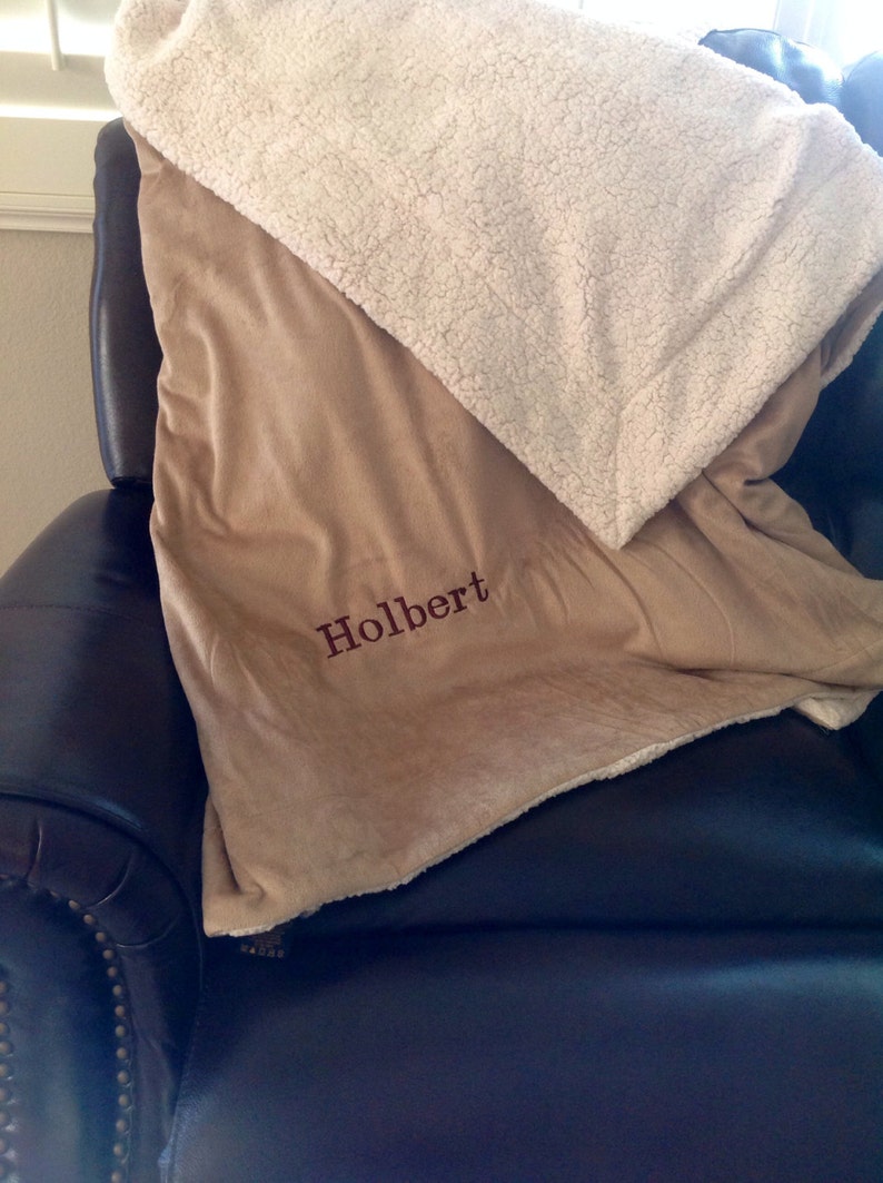 PERSONALIZED Luxury Mink Sherpa Throw Personalized Blanket Etsy