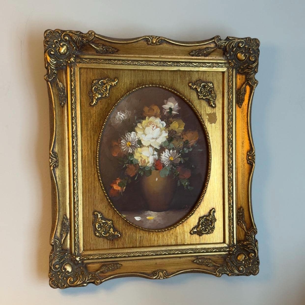 Vintage Oval Floral Oil Painting - Etsy