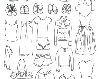 hand drawn clothes etsy