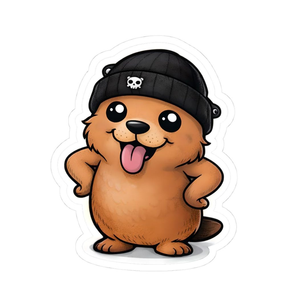 Groundhog Day Sticker – Cartoon Groundhog With Beanie - Etsy
