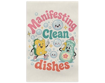 Manifestando platos limpios - Paño de cocina