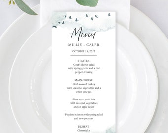 Editable Forest Menu, Rustic Stag Table Wedding Menu, Printable Woodland Menu DIY Template, Outdoors Forest, Templett Instant Download 570-A