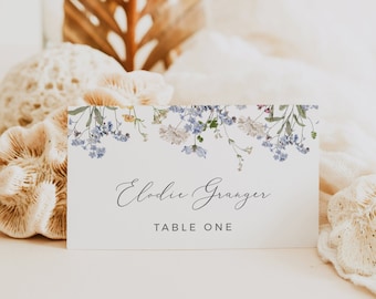 Wildflower Name Card, Wildflower Wedding Place Card, Wildflower Place Card, Table Name Cards, Table Decor Wildflower Editable Template 504-A