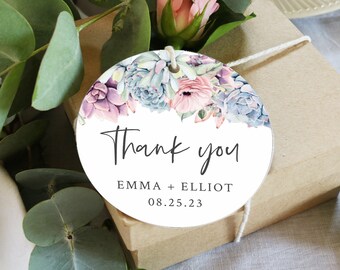 Editable Succulent Round Tags, Printable Favor Tags, Boho Cactus Round Tag, Cupcake Topper Template, Instant Download, Templett, 535-A