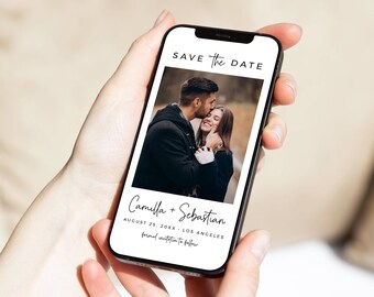 Editable Save our Date Template, Modern Digital Photo Save the Date, Minimal Save the Date, Text Message Social Media, Inst Download 583-A