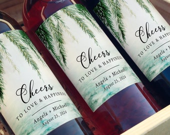 Editable Beach Wine Bottle Labels, Full Size Wine Bottle Label, Ocean Palms Destination Wedding DIY Template, Printable, Inst Download 553-A