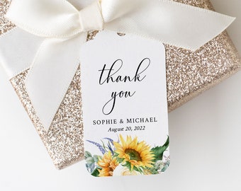 Printable Yellow Floral Tag Editable Sunflower Favor Tag Summer Wedding Gift Tag Rustic Favor Tag Template Sunflower Bridal Shower Tag 565-A