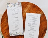 Wildflower Wedding Program, Floral Ceremony Program, Summer Wedding Order of Service Template, Editable Boho Program Printable Program 504-A
