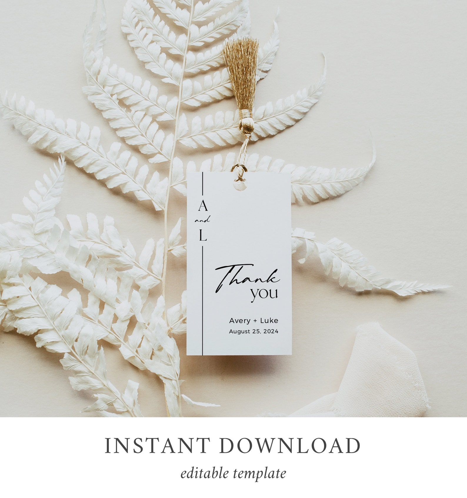 Modern Editable Favor Tags Printable Minimalist Favor Tags | Etsy
