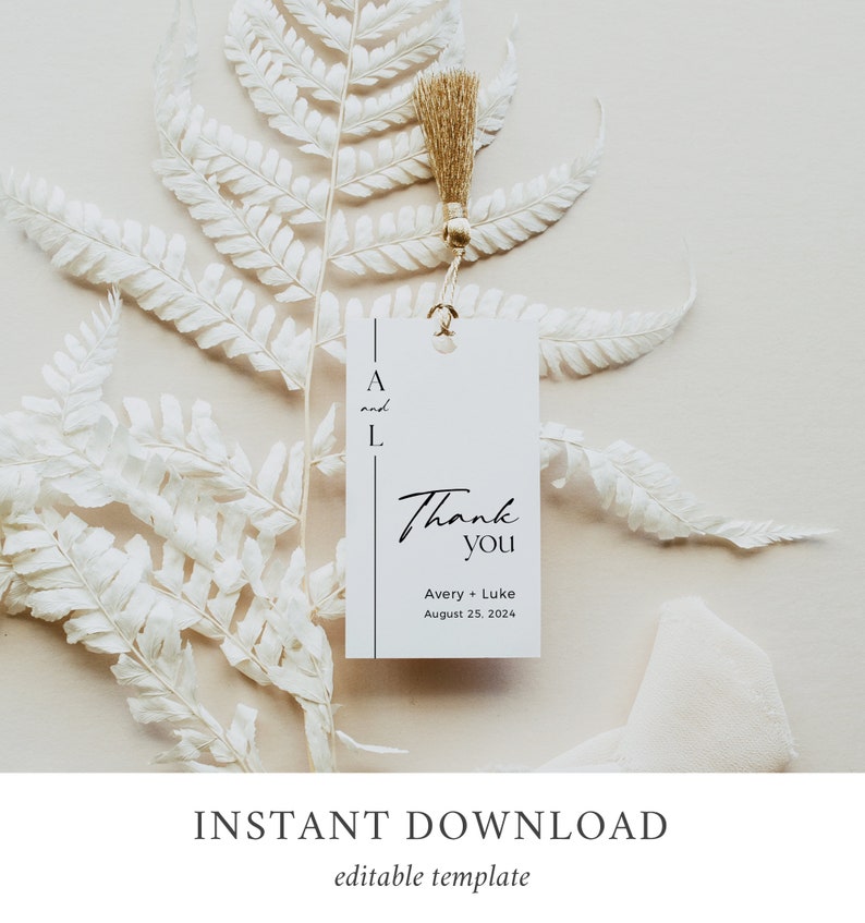 Modern Editable Favor Tags Printable Minimalist Favor Tags | Etsy