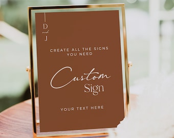 Editable Terracotta Modern Custom Wedding Sign, Boho Rust Unlimited Signs Template, Minimal Printable Wedding Shower, Instant Download 577-A