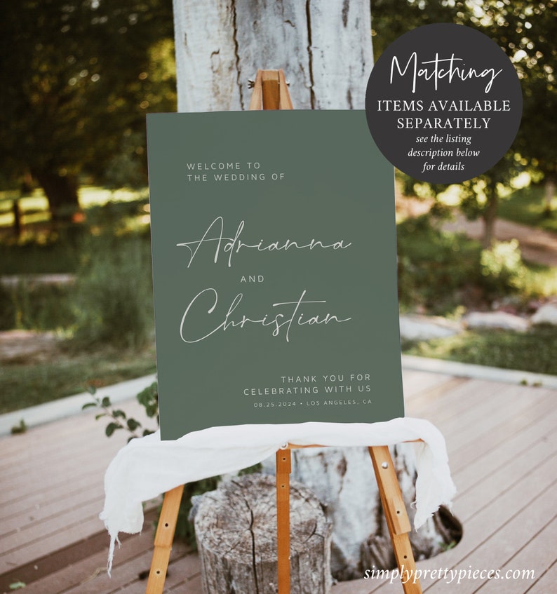 Sage Green Modern Editable Welcome Bag Letter Itinerary, Minimal Wedding Timeline, Printable Order of Events Template Instant Download 580-A image 10