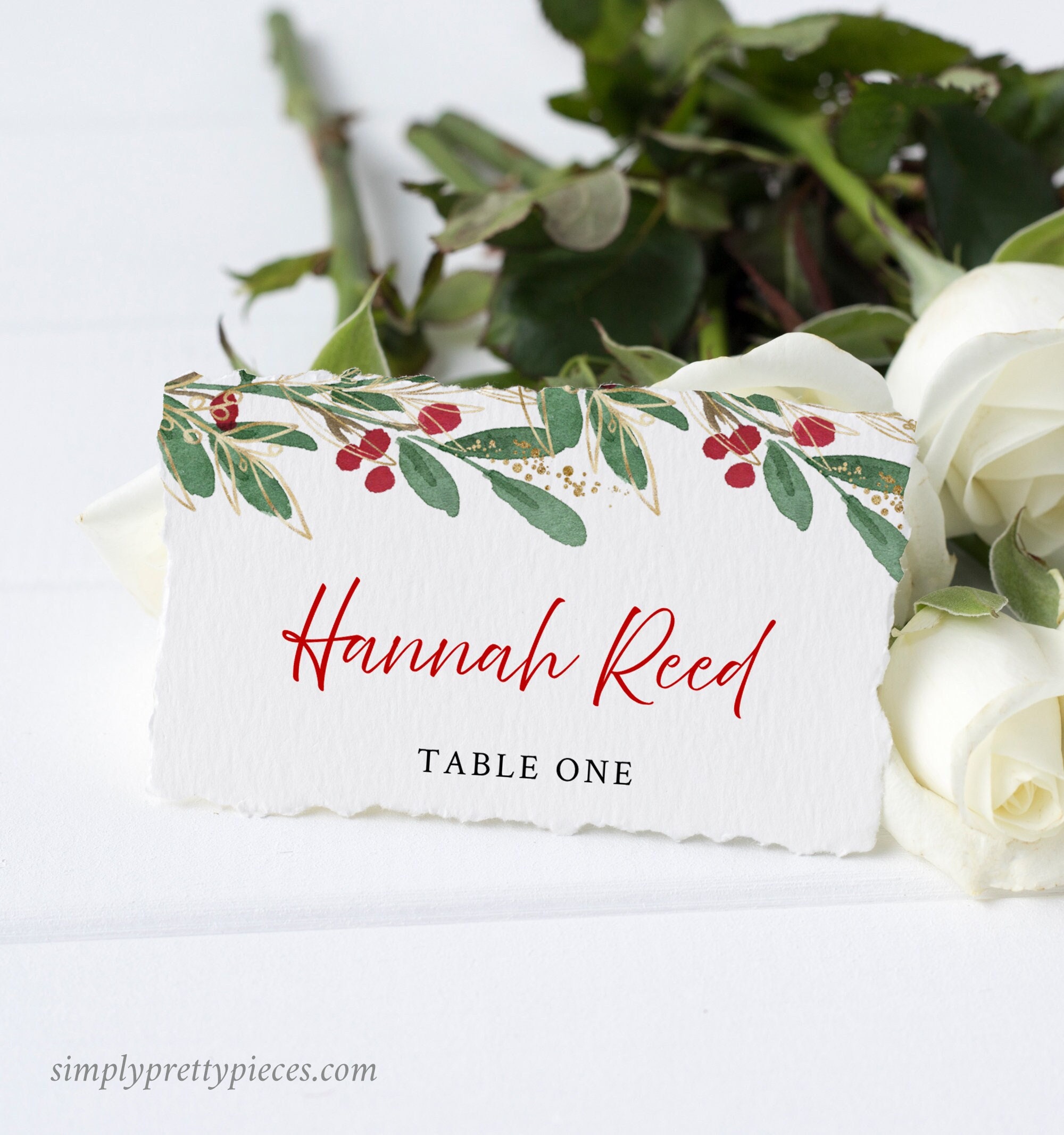 Winter wedding place cards deals