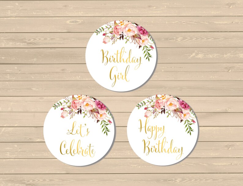 Printable Gold Boho Cupcake Toppers Boho Birthday Party Etsy