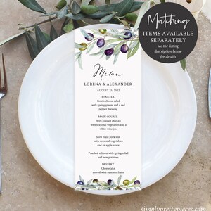 Editable Olive Table Numbers, Printable Olive Tree Branch Table Card ...