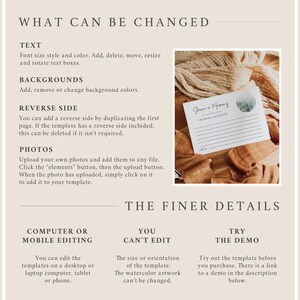 Woodland Share a Memory Card Man, Funeral Share a Memory Mountain Memorial Share Memory Card Sign, Celebration Life Editable Template, 531-A image 5