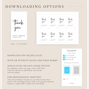 Modern Editable Favor Tags, Printable Elegant Favor Tags, Black White ...