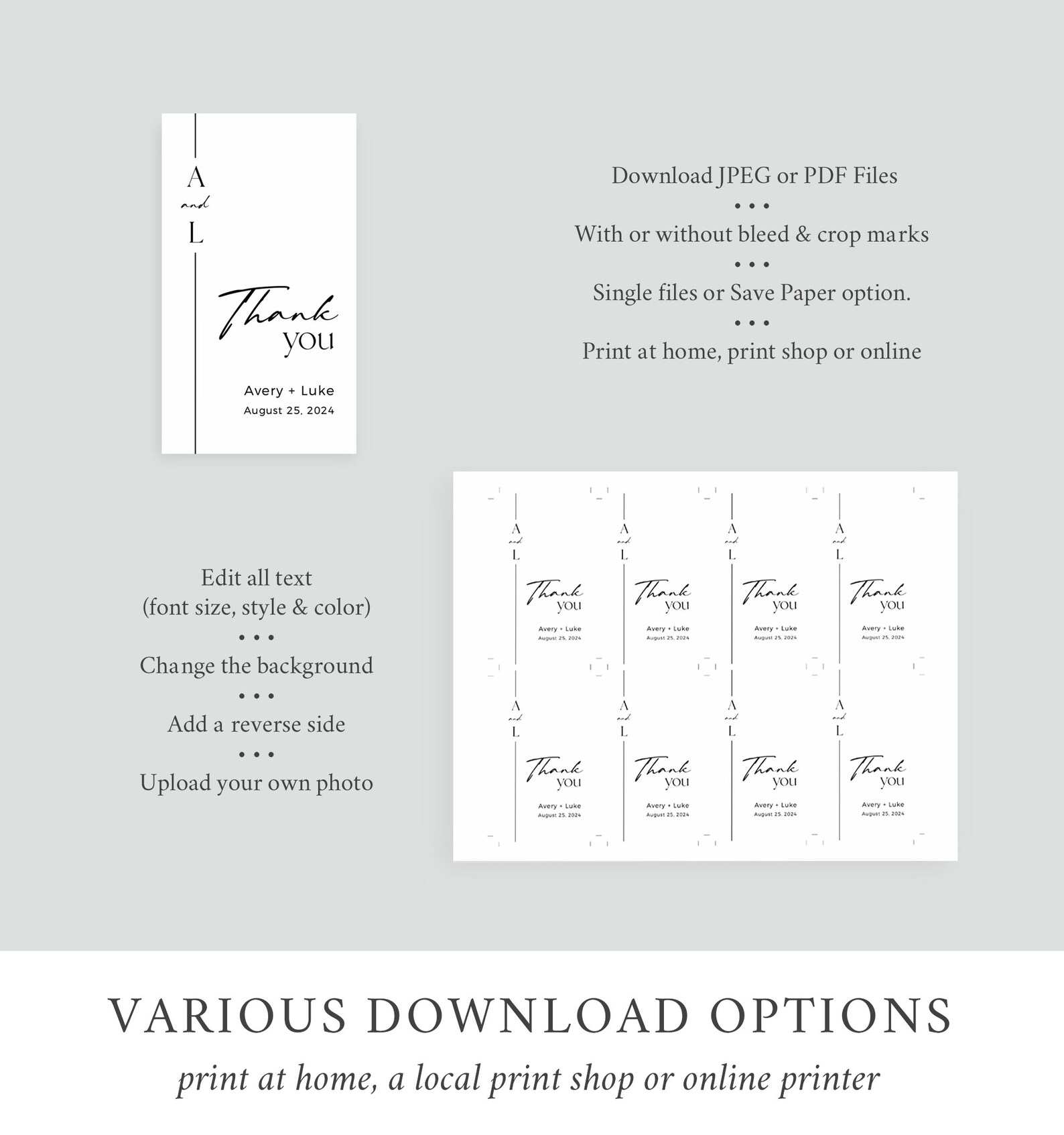 Modern Editable Favor Tags Printable Minimalist Favor Tags | Etsy
