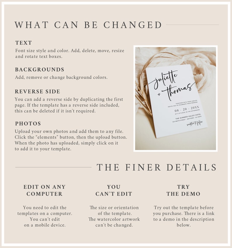 Rust Wedding Invitation, Boho Wedding Invite, Desert Wedding Invitation ...