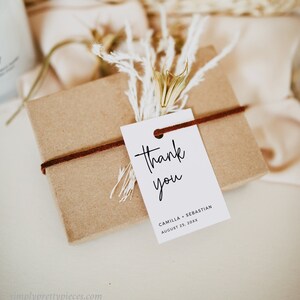 Modern Editable Favor Tags, Printable Elegant Favor Tags, Black White ...