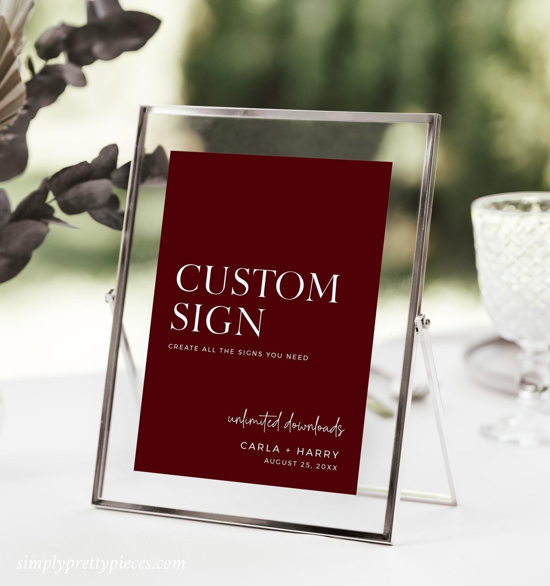 Modern Jewel Tone Custom Wedding Sign Template, Jewel Toned Wedding ...