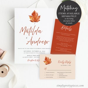 Maple Leaf Fall Editable Wedding Welcome Sign, Burnt Orange Shower, Unlimited Signs, 16 x 20 18 x 24 24 x 36 Template Instant Download 567-A image 7