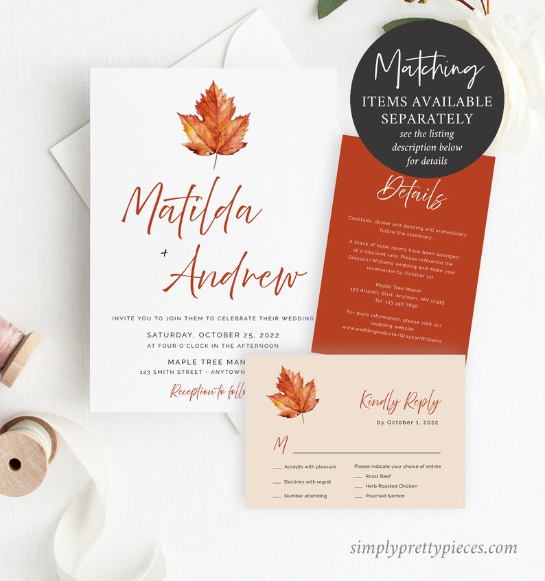 Maple Leaf Fall Editable Wedding Welcome Sign, Burnt Orange Shower, Unlimited Signs, 16 x 20 18 x 24 24 x 36 Template Instant Download 567-A image 7