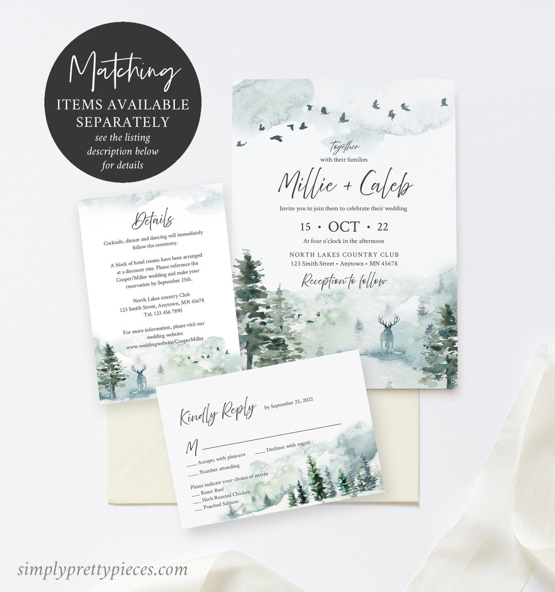 Editable Forest Favor Tags, Printable Woodland Rustic Tags, Stag ...